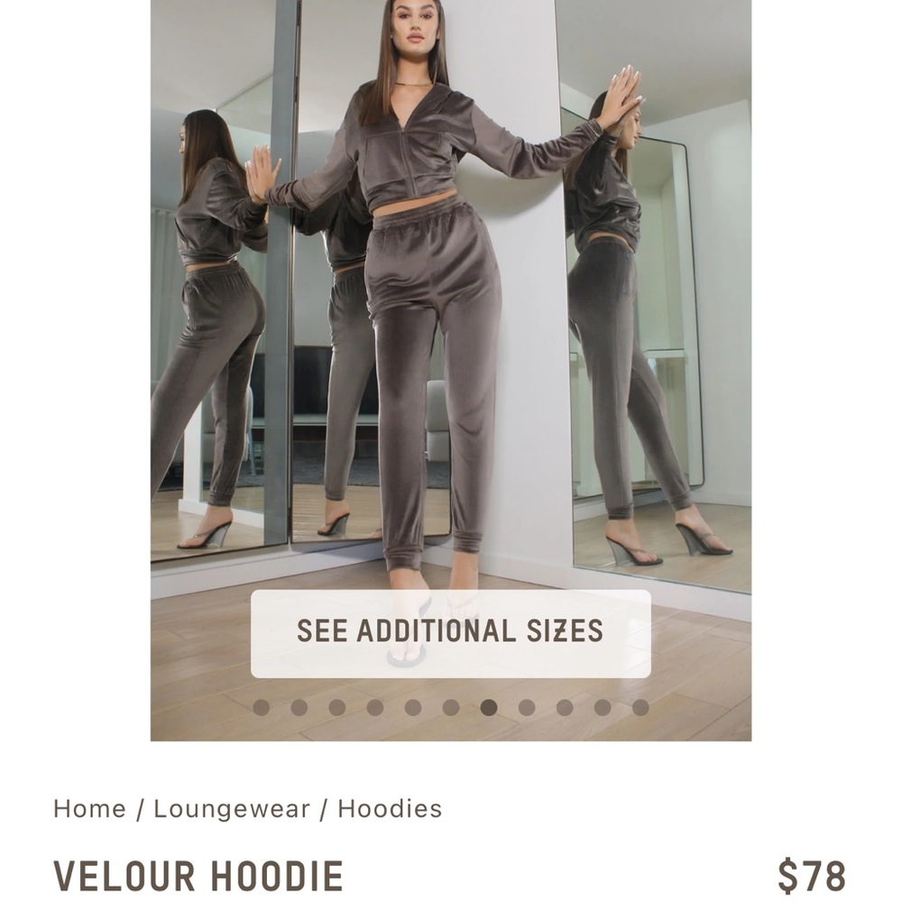 SKIMS Gray Velour Track Pants & Joggers